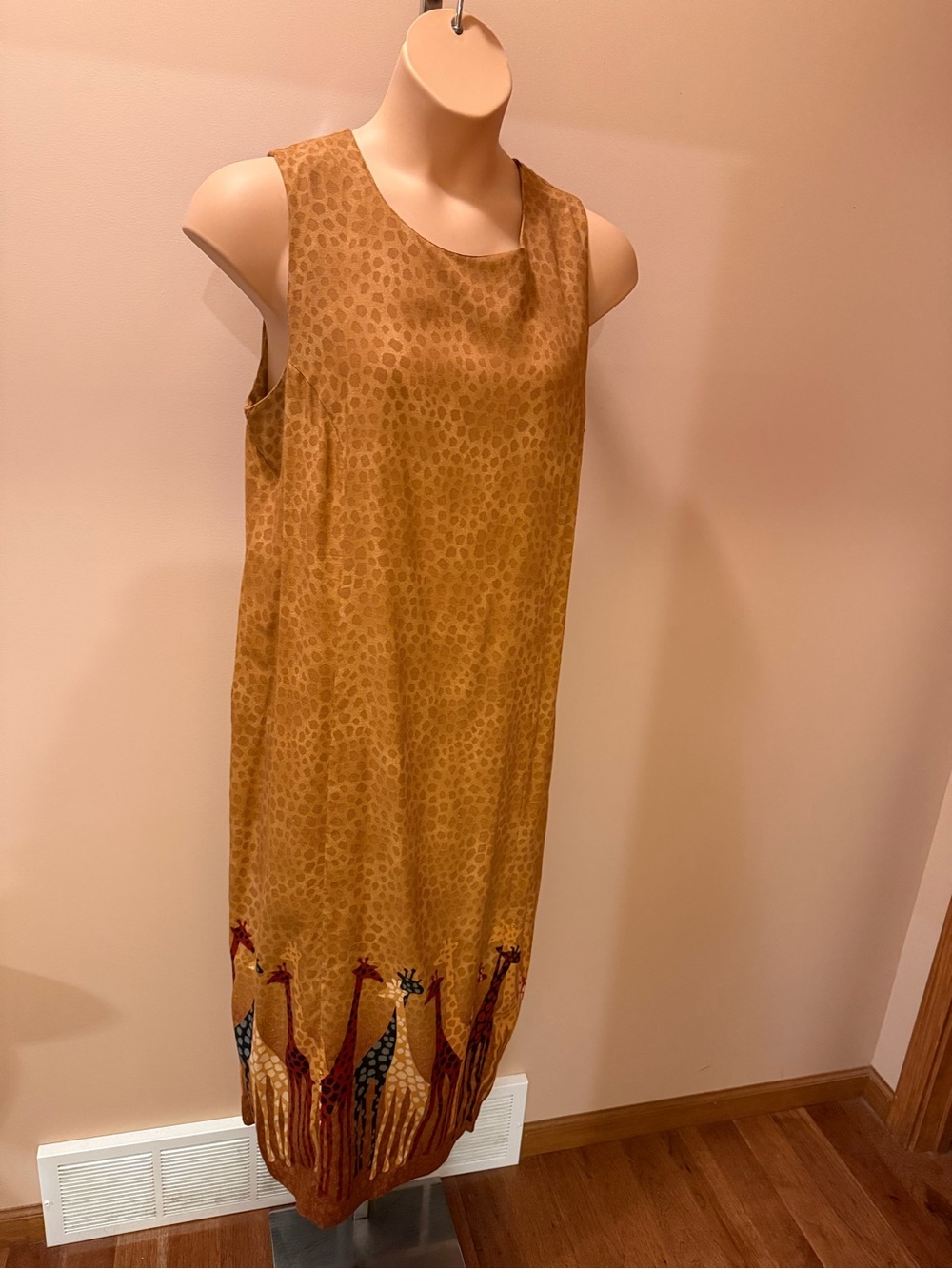 Vintage WNY Size 20 giraffe Print  with black cardigan ~ Art To Wear